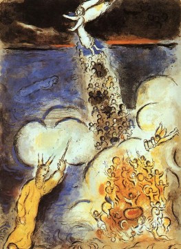 sobre Obras - Moisés llama las aguas sobre el ejército egipcio contemporáneo Marc Chagall